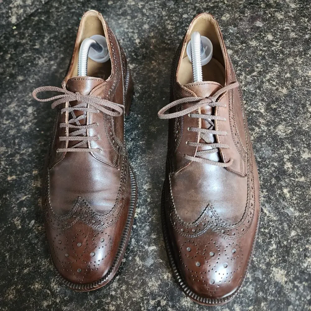 Jean Thiot Men's Oxford Shoes Tips Floral design size 9